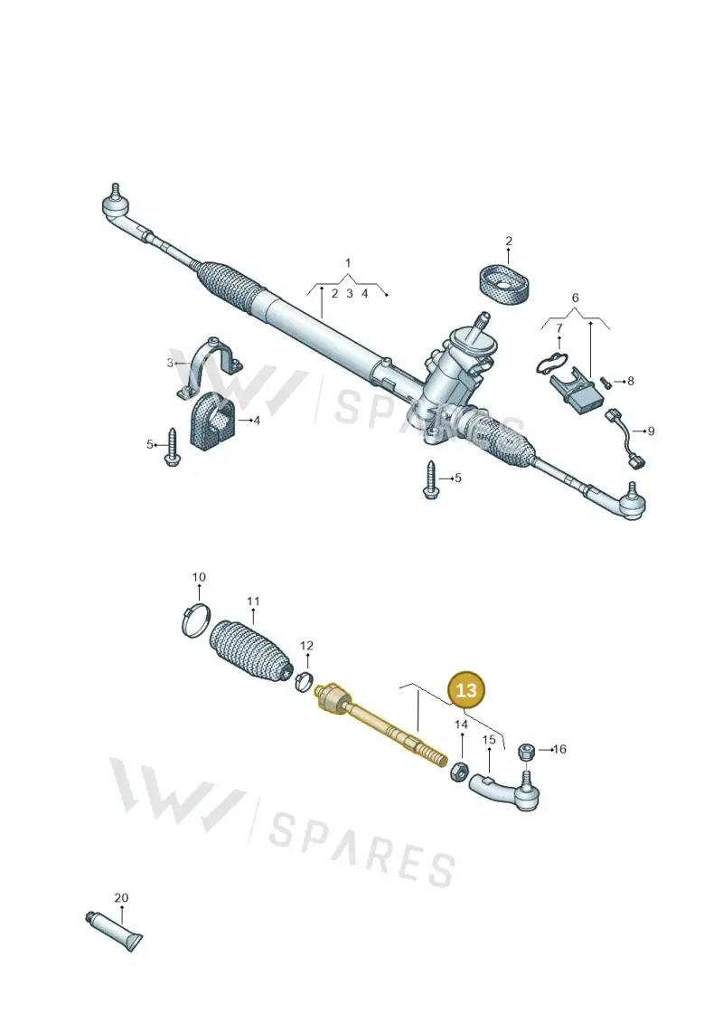 6R0423804A — Volkswagen Polo (2012-2014) diagram 672423500, position 13