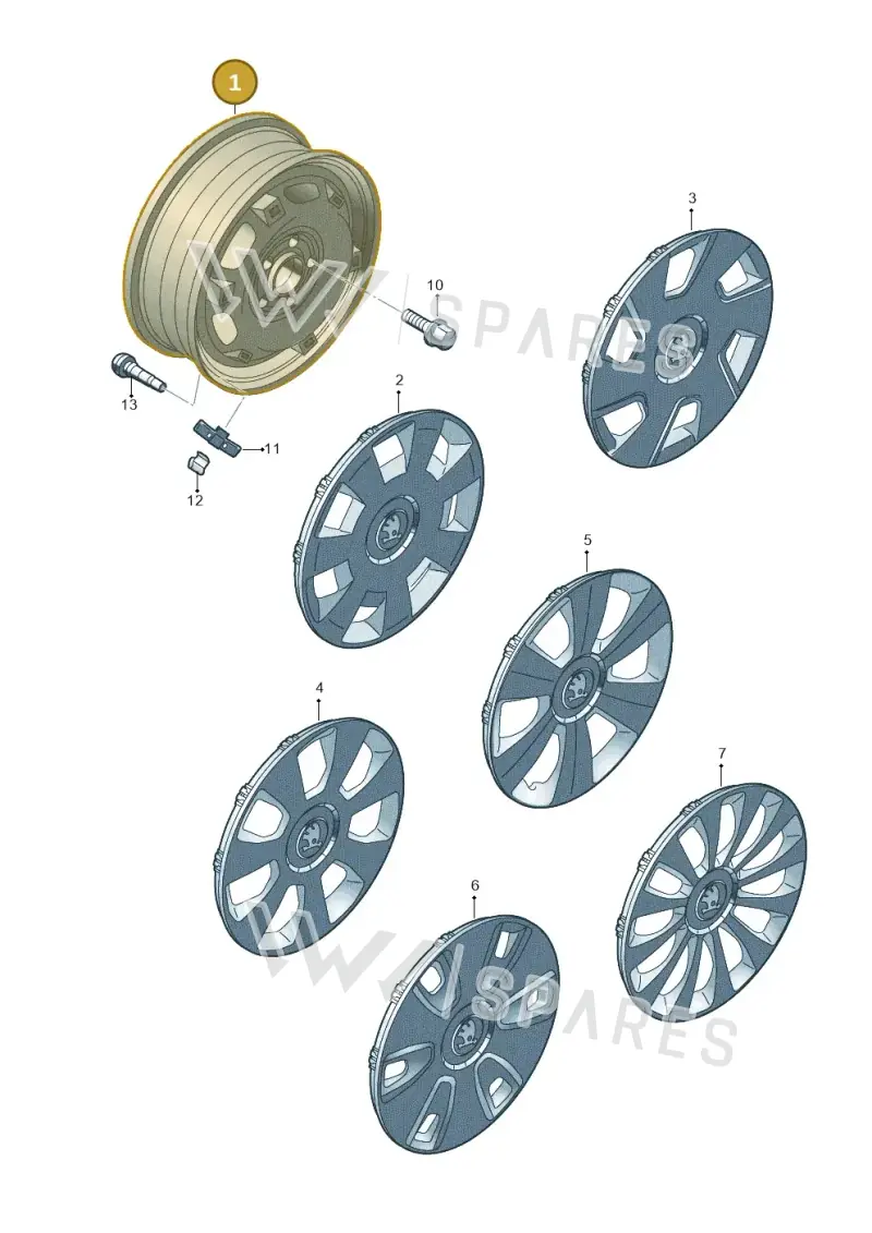 6R0601027C03C — Skoda Rapid (2012-2022) diagram 740601010, position 1