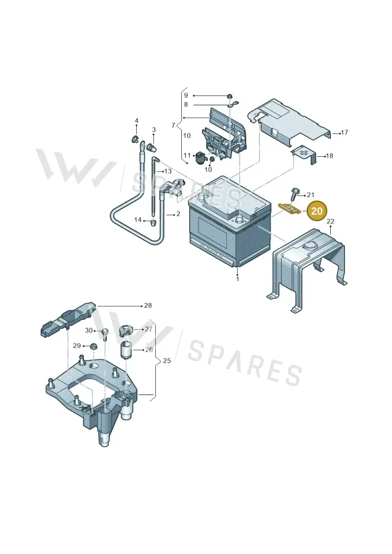 6R0803219 — Audi A1 Sportback (2014-2018) diagram 792915000, position 20