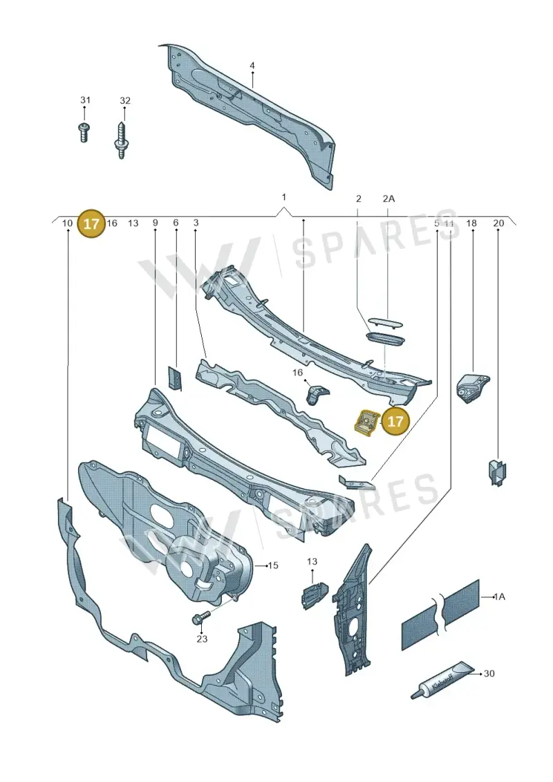 6R0806411A — Volkswagen Polo 1.4 BlueMotion (2014-2017) diagram 672803150, position 17