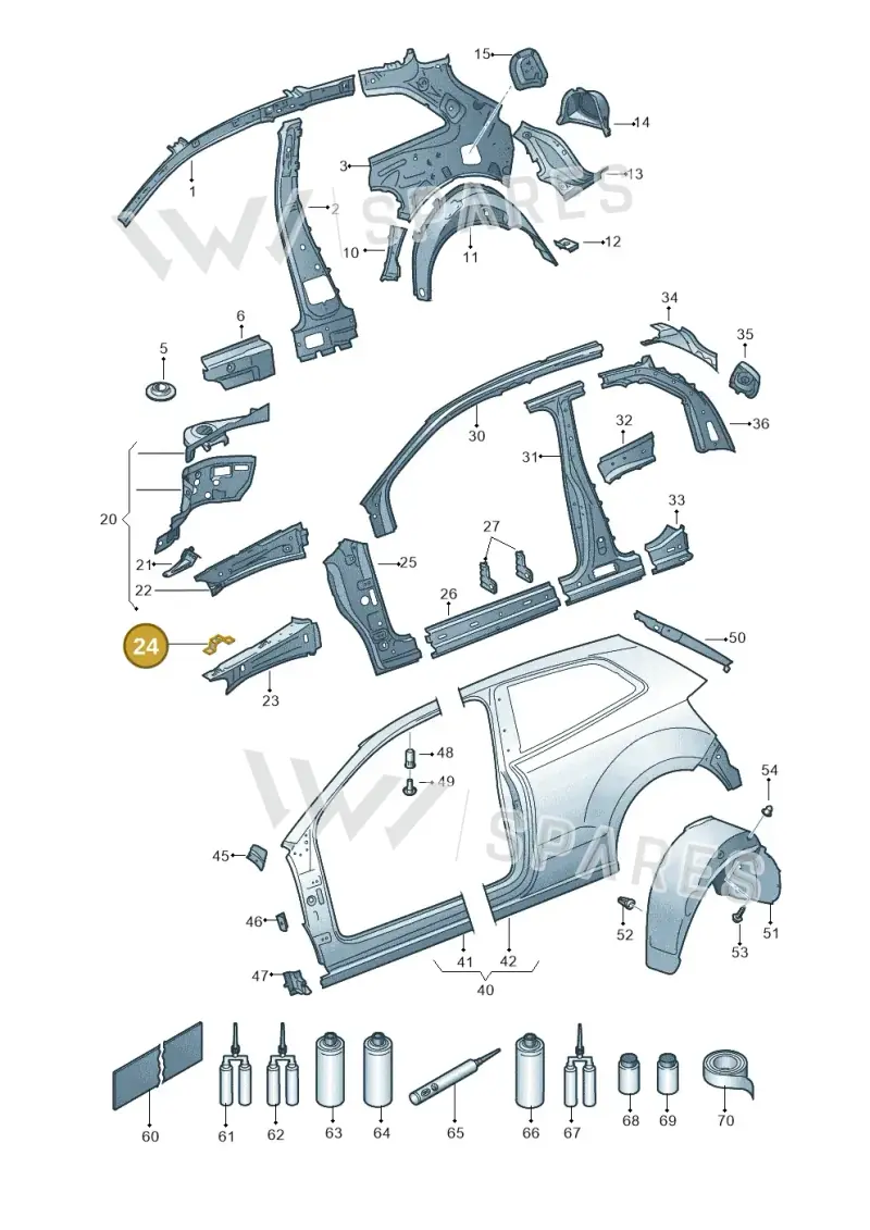 6R0809561 — Volkswagen Polo 1.4 BlueMotion (2014-2017) diagram 773809350, position 24