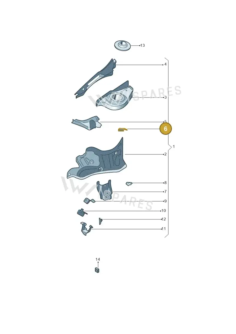6R0809822 — Skoda Fabia (2014-2022) diagram 740803050, position 6