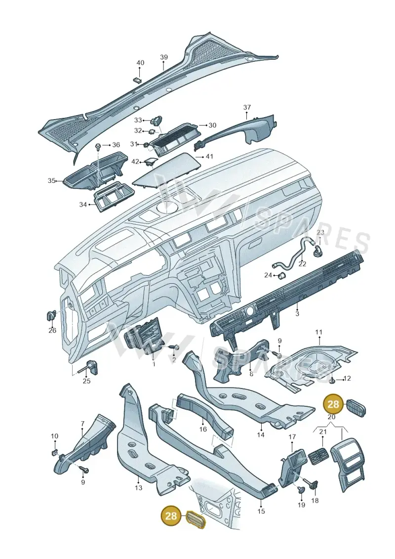 6R0819465A — Volkswagen Arteon (2017-2023) diagram 828819300, position 28
