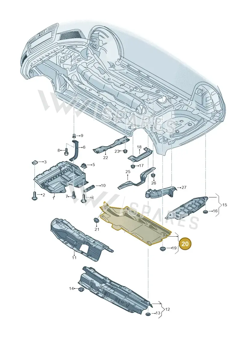 6R0825202D — Audi A1 Sportback (2014-2018) diagram 792825100, position 20