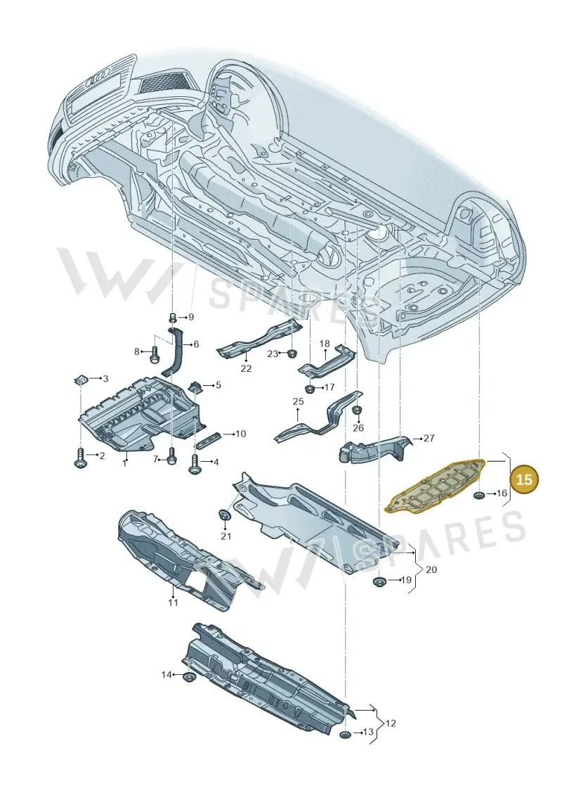 6R0825701 — Audi A1 Sportback (2014-2018) diagram 792825100, position 15
