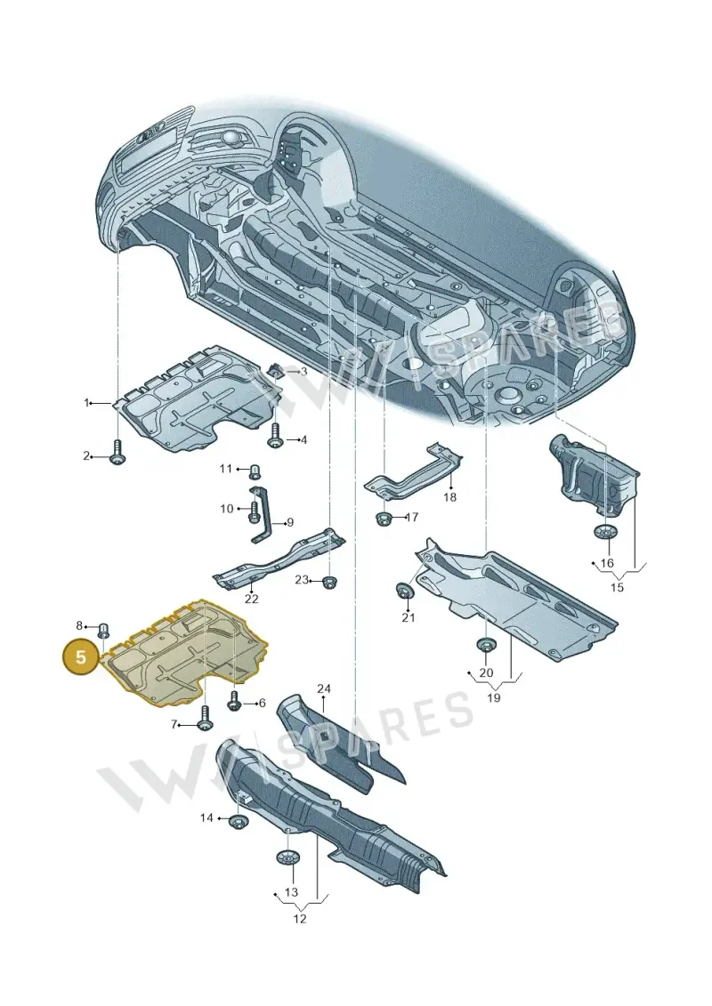 6R0825901A — Audi A1 Sportback (2010-2015) diagram 708825000, position 5
