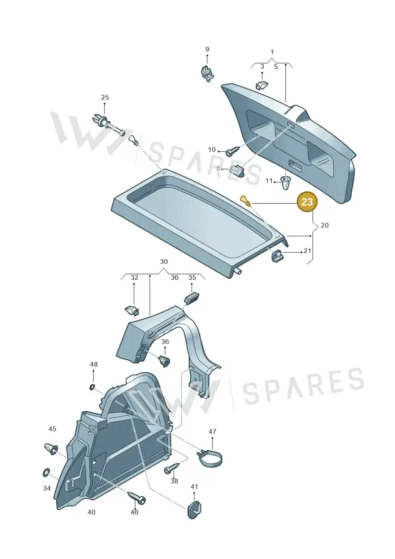 6R0863447041 — Volkswagen Polo 1.4 BlueMotion (2014-2017) diagram 672867800, position 23
