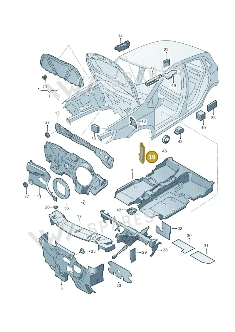 6R0864235A — Volkswagen Polo 1.4 BlueMotion (2014-2017) diagram 672863200, position 19