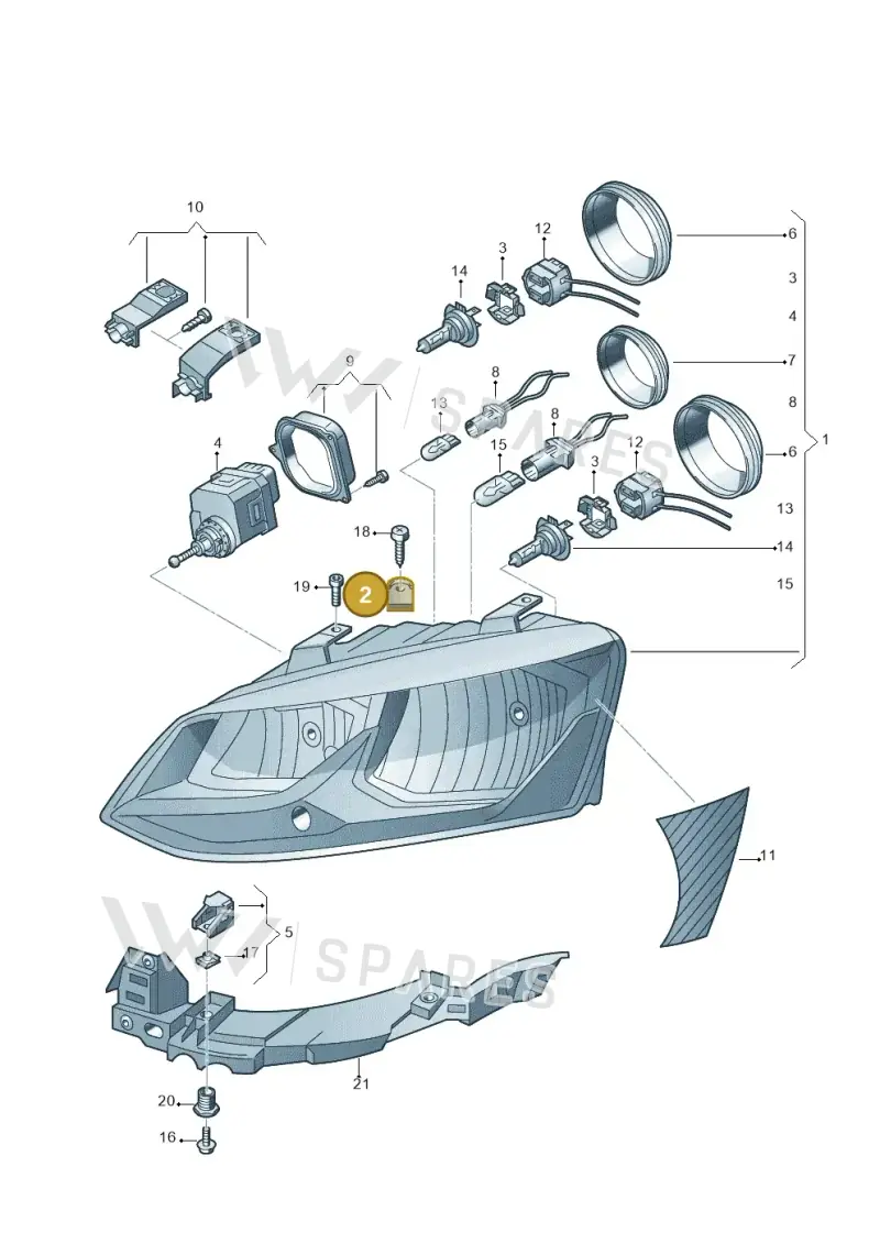 6R0911479 — Volkswagen Polo 1.4 BlueMotion (2014-2017) diagram 773941100, position 2