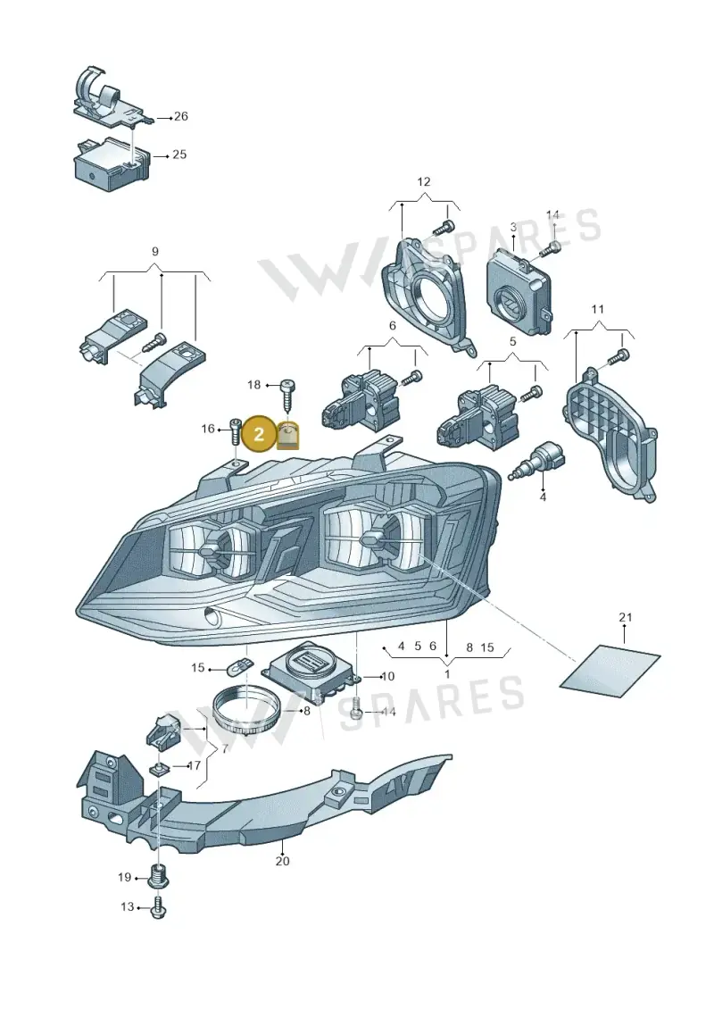 6R0911479 — Volkswagen Polo Vivo (2017-) diagram 773941210, position 2