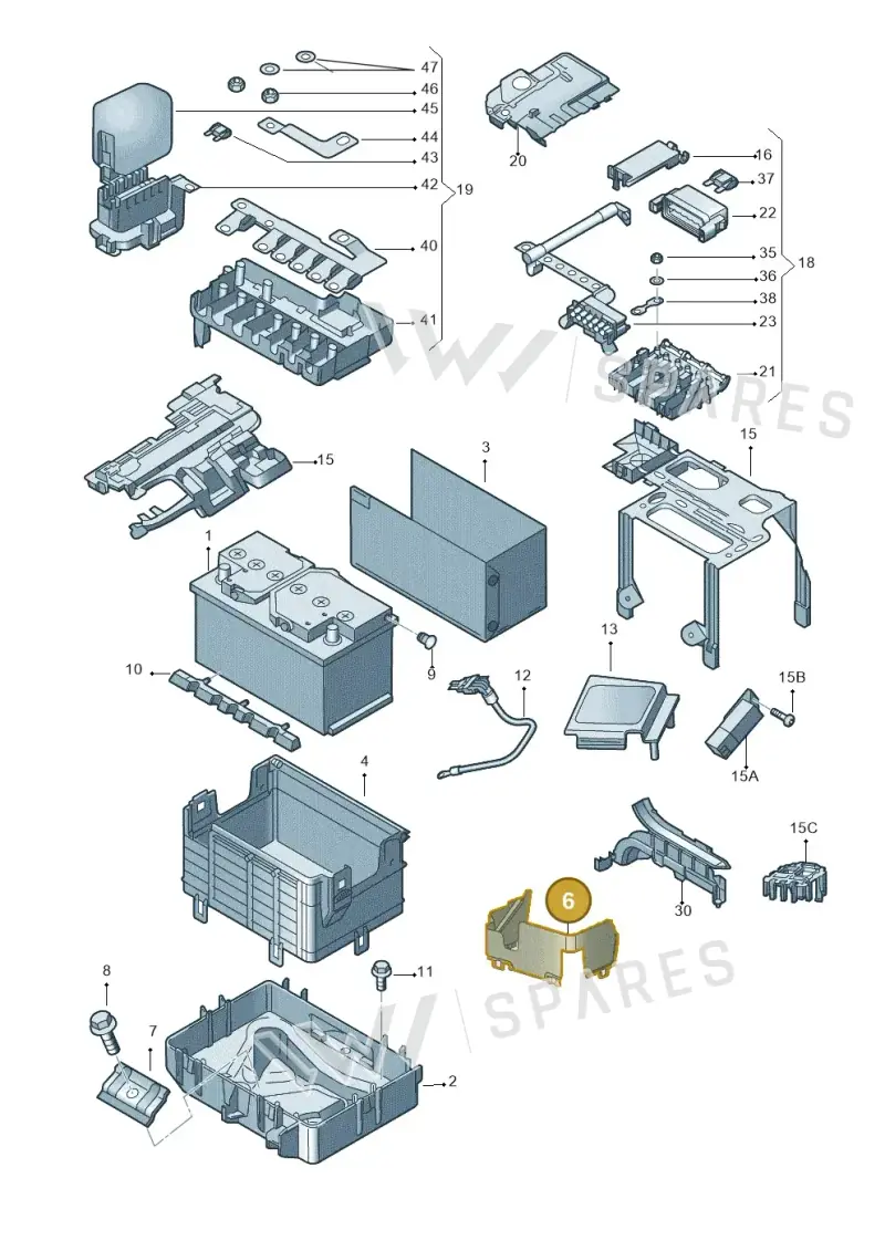 6R0915335A — Skoda Roomster (2010-2015) diagram 697915000, position 6