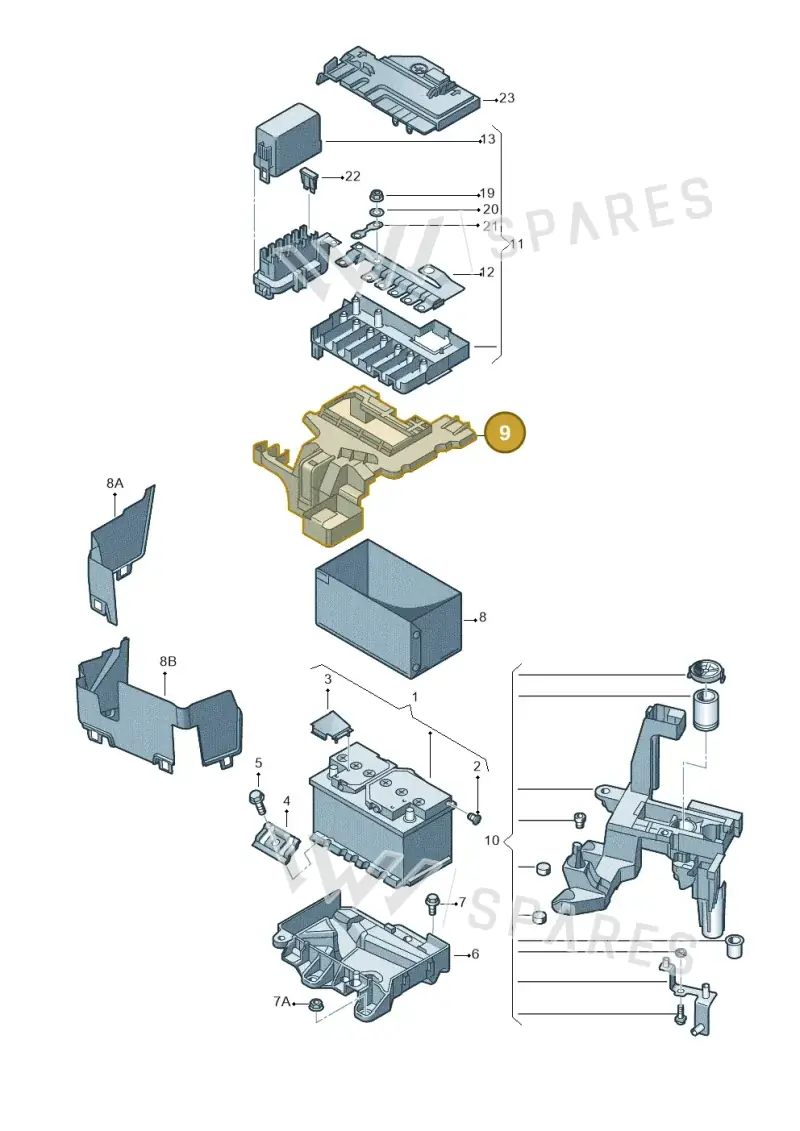 6R0915345F — Volkswagen Polo (2012-2014) diagram 672915200, position 9