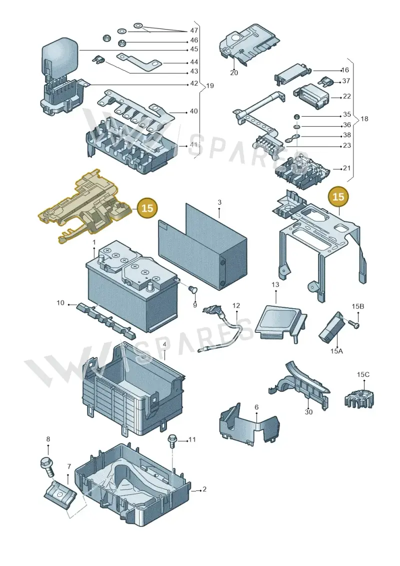 6R0915345F — Skoda Roomster (2010-2015) diagram 697915000, position 15