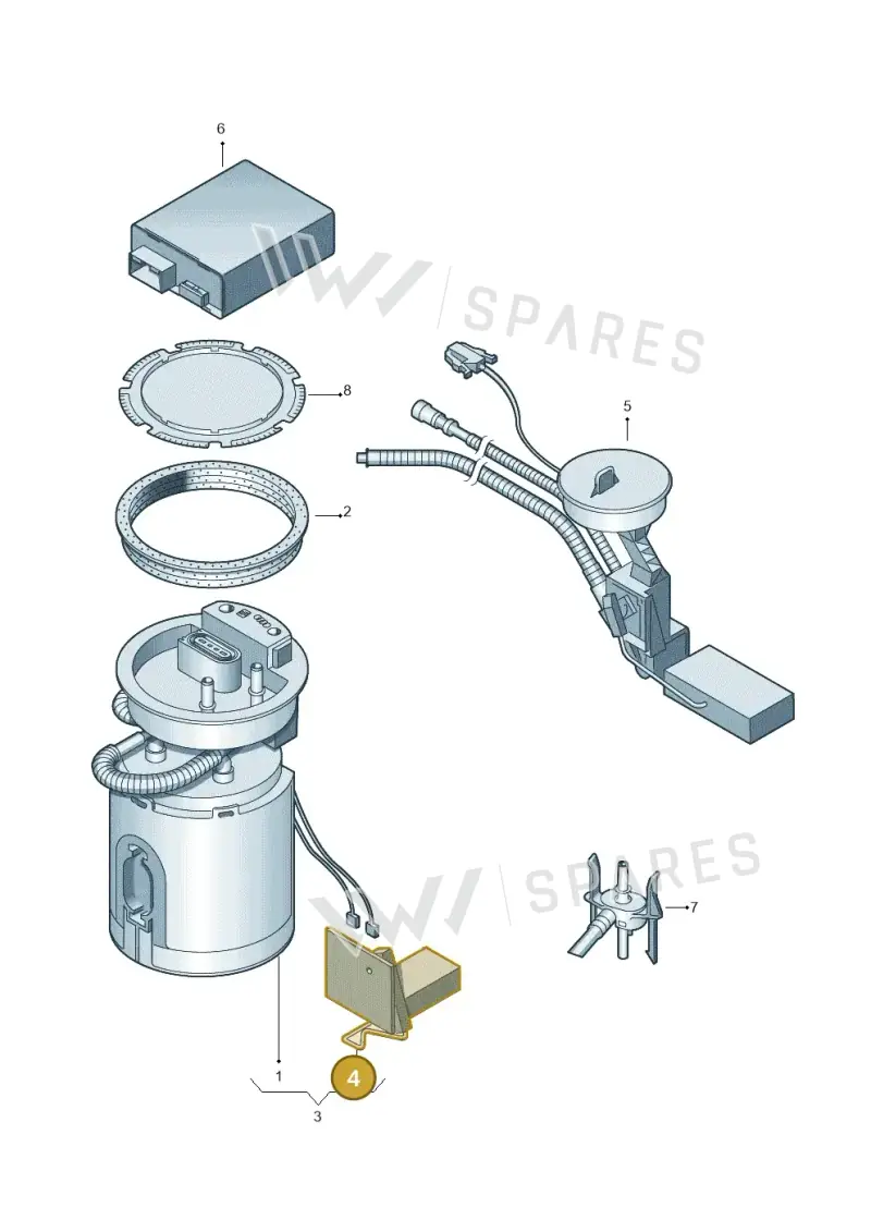 6R0919673B — Volkswagen Polo (2009-2014) diagram 194919300, position 4
