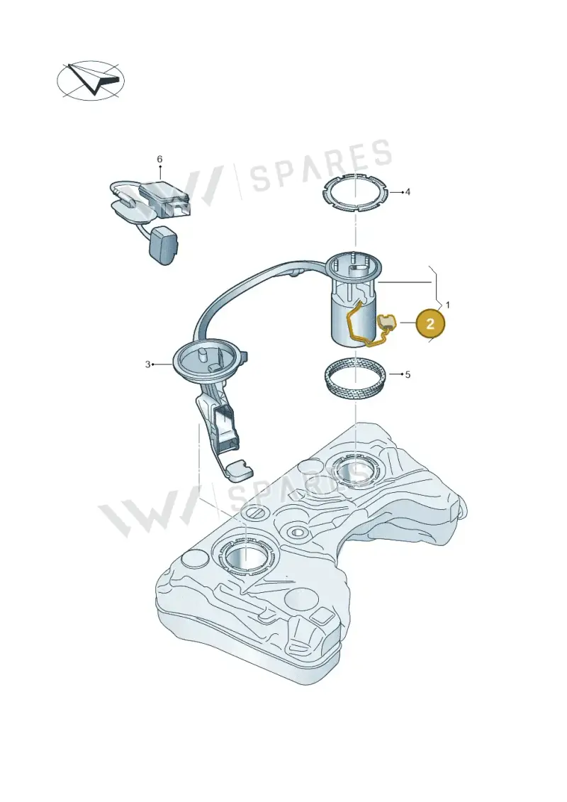 6R0919673D — Audi A1 Sportback (2014-2018) diagram 792919350, position 2