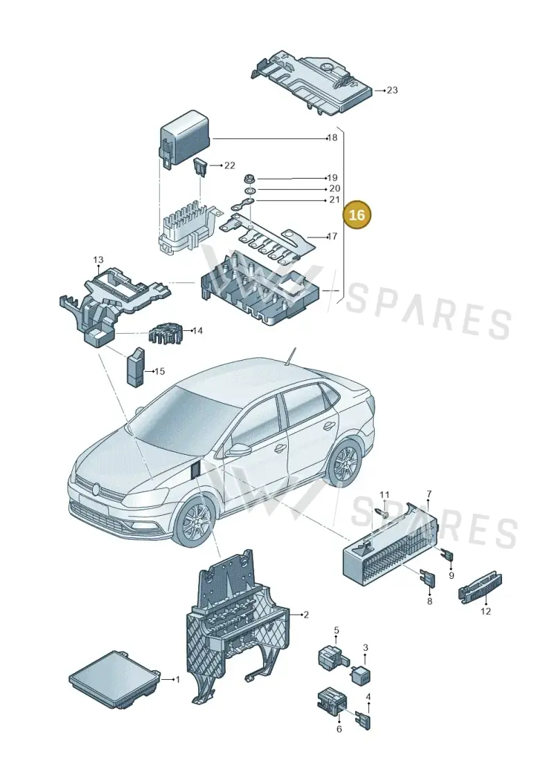 6R0937548F — Volkswagen Ameo 1,0 (2016-2020) diagram 883937000, position 16