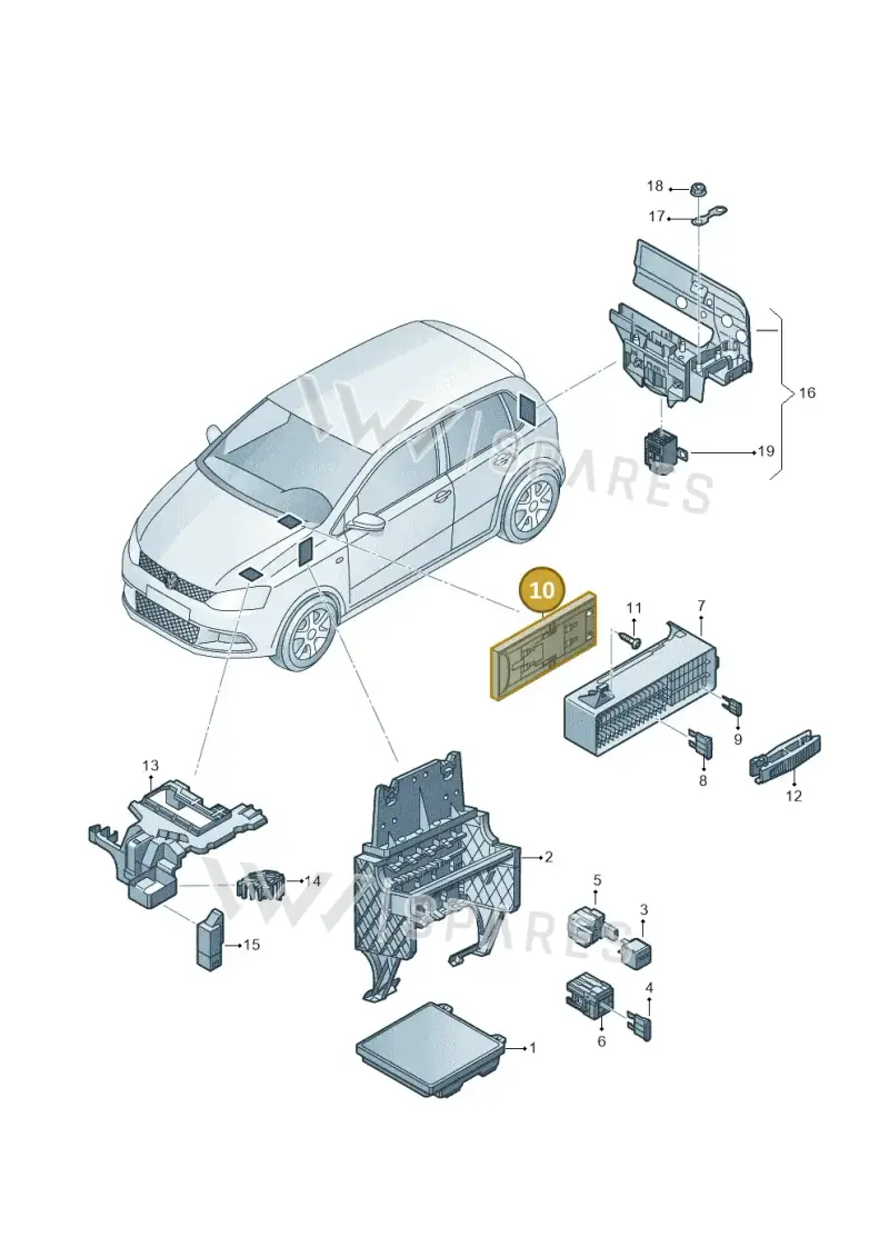6R0937565 — Volkswagen Polo (2009-2012) diagram 672937010, position 10