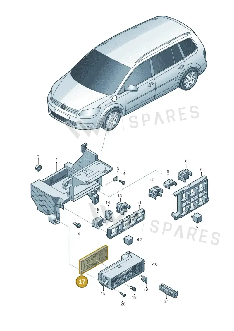 6R0937565 — Volkswagen Touran 2.0 (2010-2015) diagram 694937100, position 17