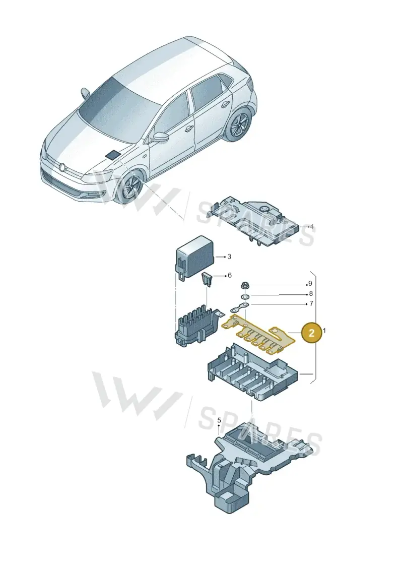 6R0937629 — Volkswagen Polo Vivo (2017-) diagram 495937100, position 2