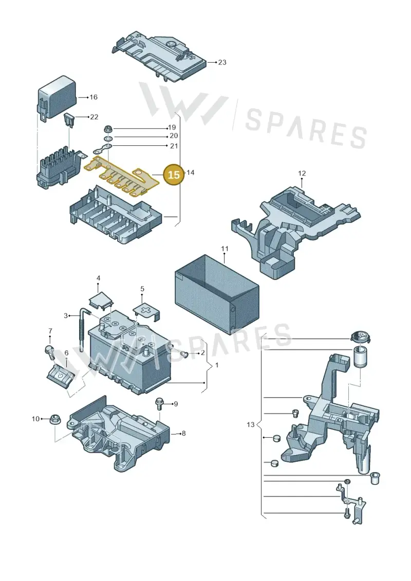 6R0937629 — Volkswagen Polo (2012-2014) diagram 672915100, position 15