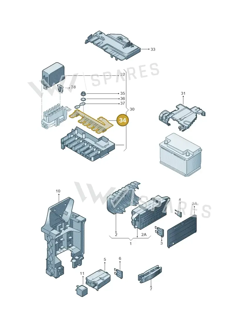 6R0937629 — Volkswagen Up! 1.0 TSI (2013-2017) diagram 723937000, position 34