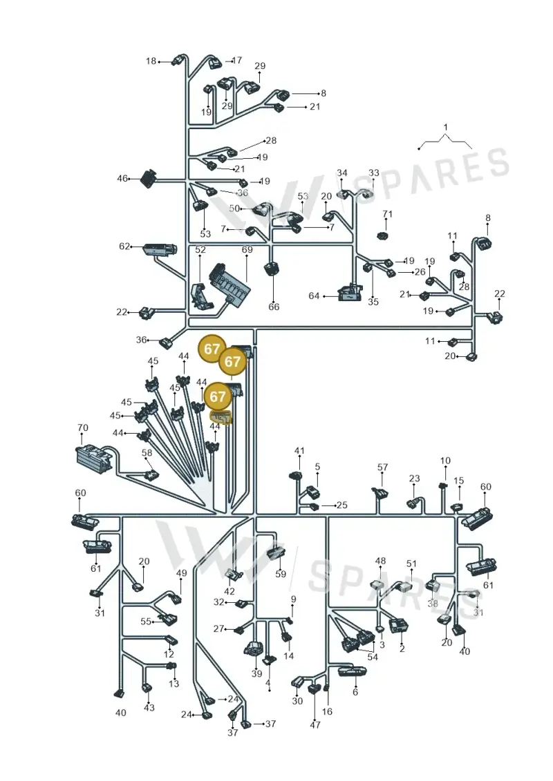 6R0937700 — Volkswagen Up! 1.0 TSI (2013-2017) diagram 559971800, position 67