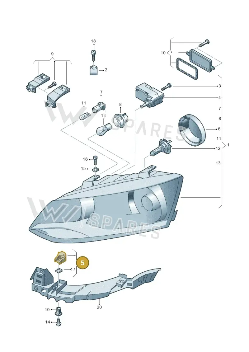6R0941511 — Volkswagen Polo (2010-2015) diagram 678941000, position 5