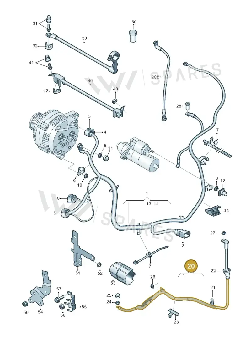 6R0971227 — Audi A1 Sportback (2014-2018) diagram 792972000, position 20