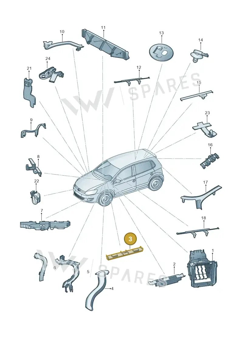6R0971615 — Volkswagen Polo Vivo (2017-) diagram 794972050, position 3
