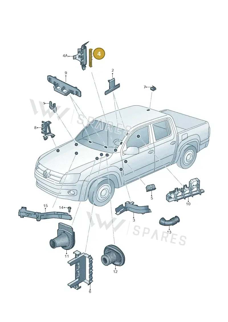 6R0971615 — Volkswagen Amarok twin cab (2016-2022) diagram 894971860, position 4