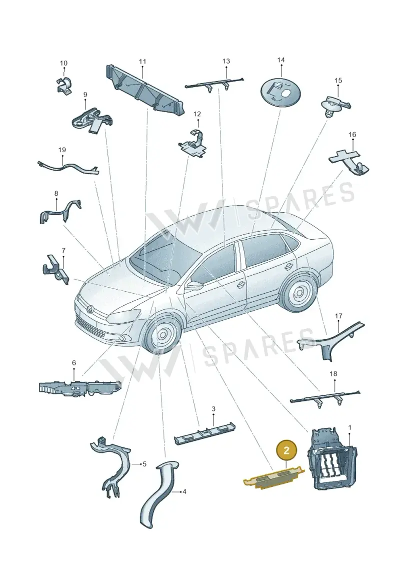 6R0971615A — Volkswagen Polo 1.6 (2015-2020) diagram 873972050, position 2