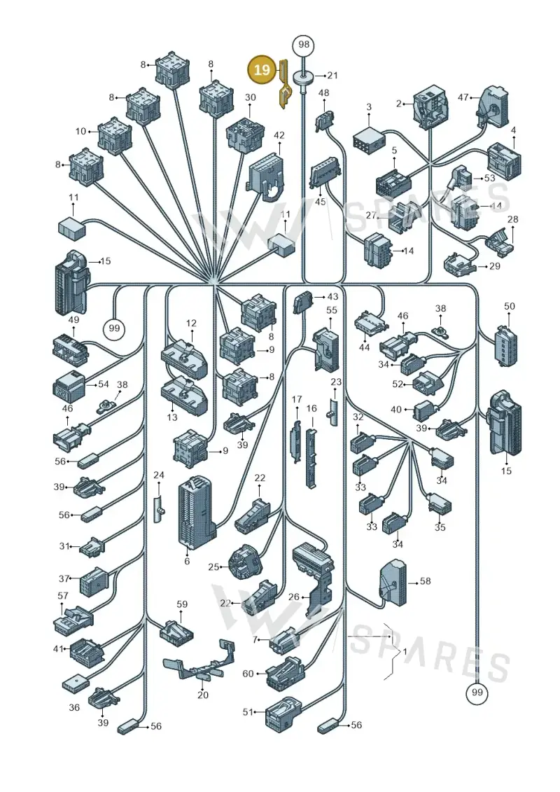 6R0971615M — Volkswagen Polo (2012-2014) diagram 672971830, position 19