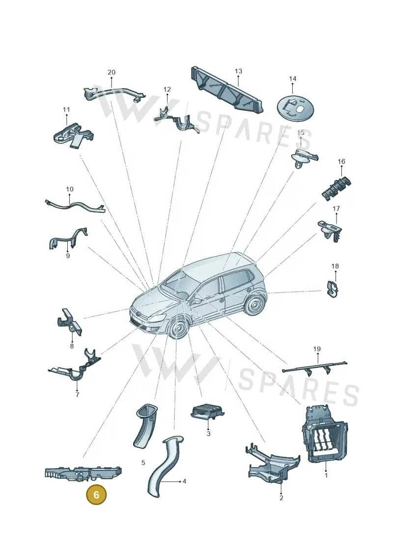 6R0971615Q — Volkswagen Polo 1.4 BlueMotion (2014-2017) diagram 773972050, position 6
