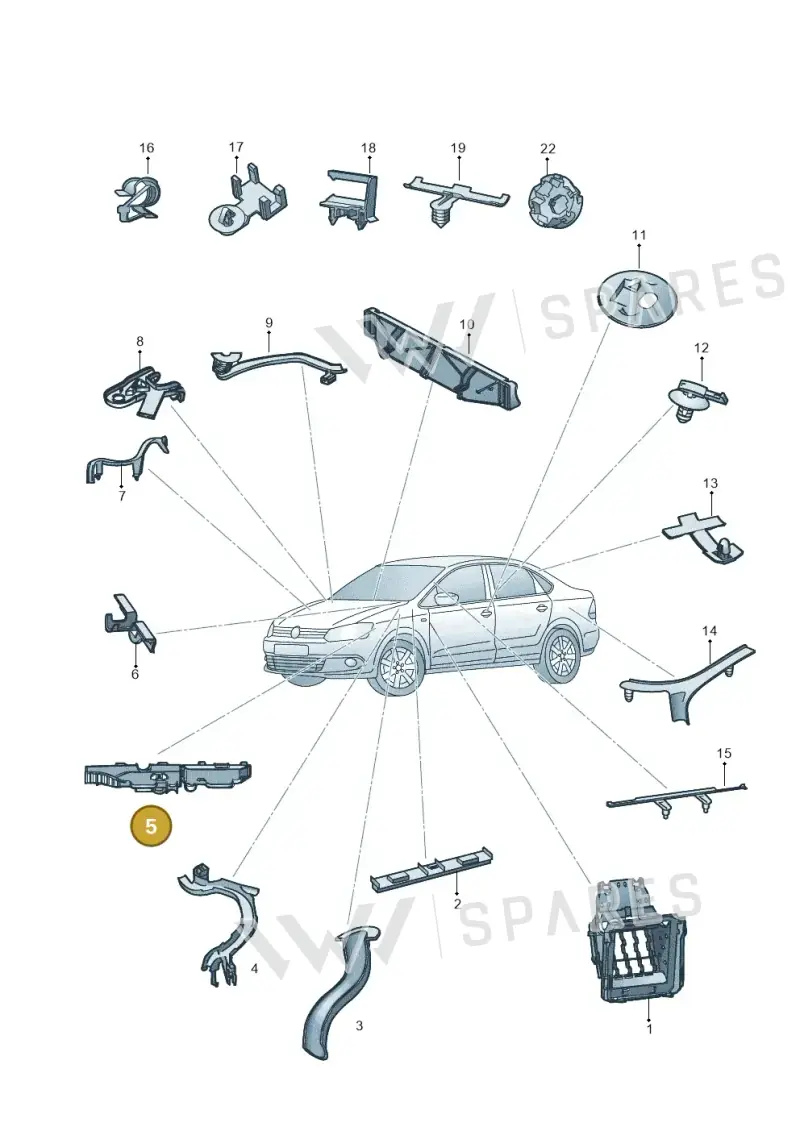 6R0971615Q — Volkswagen Ameo 1,0 (2016-2020) diagram 883972050, position 5