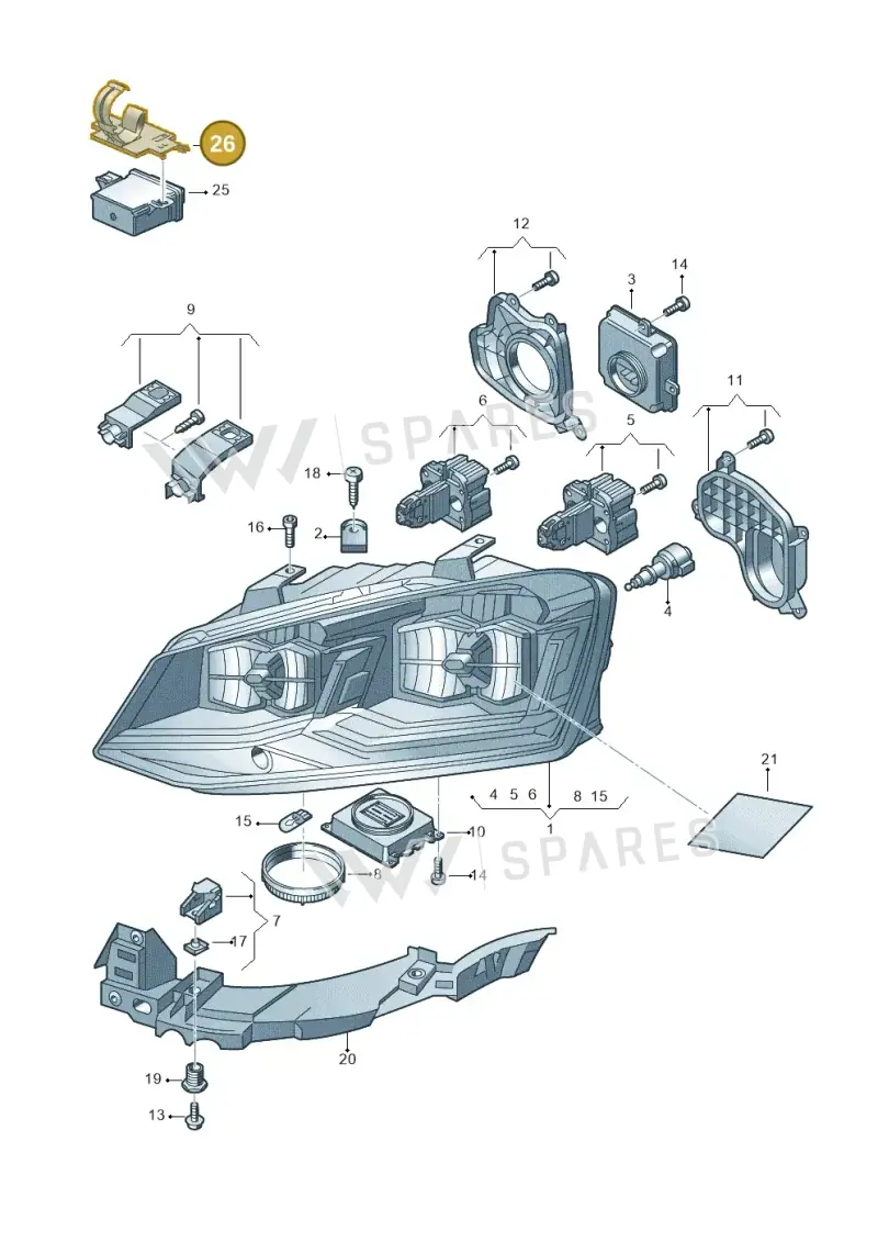 6R0971845K — Volkswagen Polo 1.4 BlueMotion (2014-2017) diagram 773941210, position 26