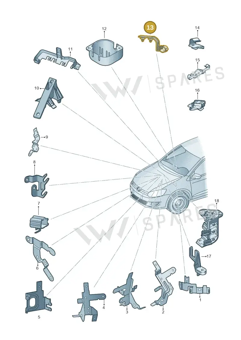 6R0971845K — Volkswagen Polo 1.4 BlueMotion (2014-2017) diagram 773971500, position 13