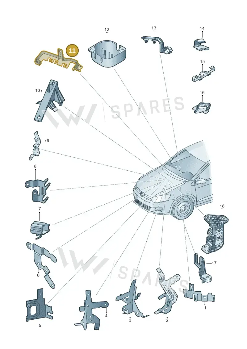 6R0971845M — Volkswagen Polo 1.4 BlueMotion (2014-2017) diagram 773971500, position 11