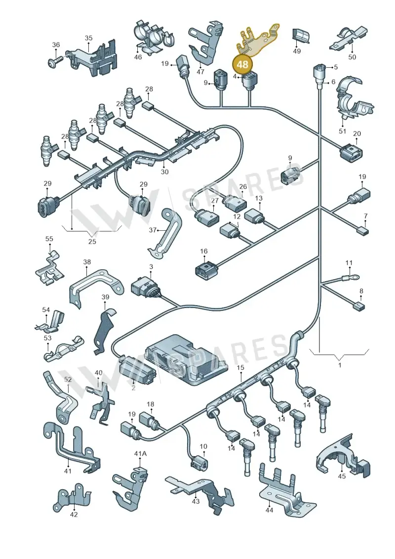 6R0971858A — Skoda Yeti (2013-2017) diagram 663971100, position 48