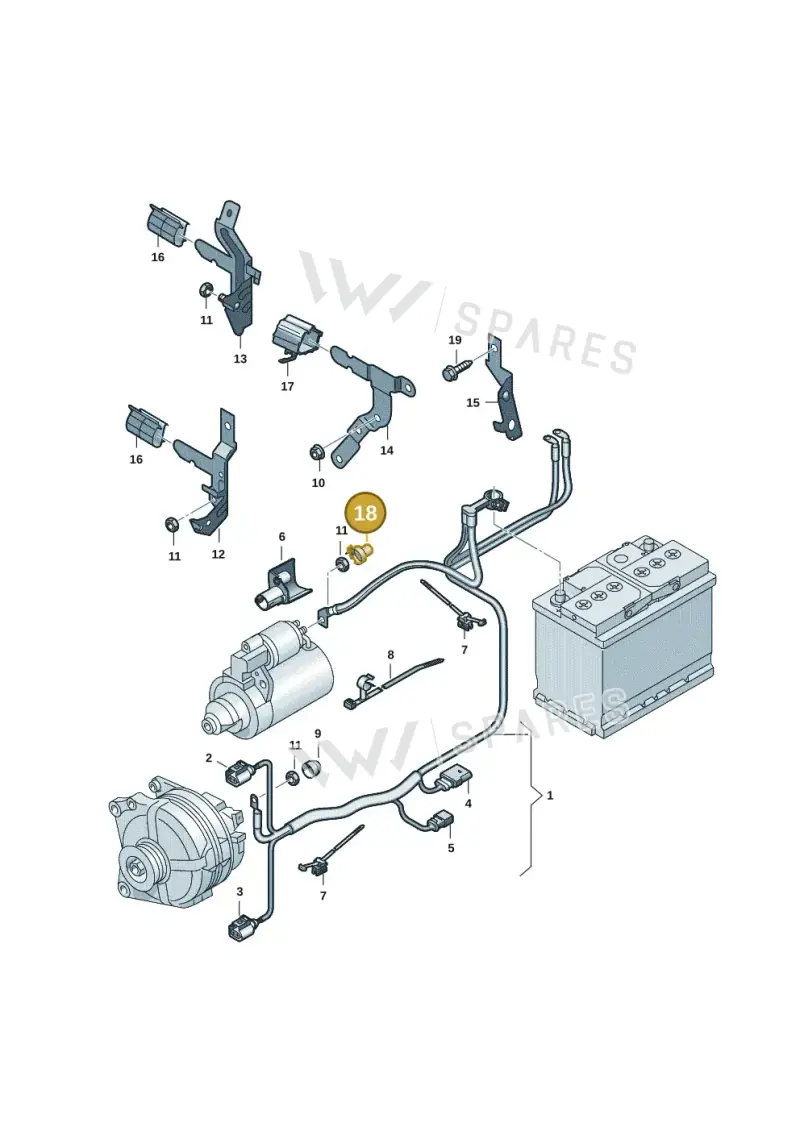 6R0971901 — Volkswagen Taigo (2021-2024) diagram 2f0971100, position 18