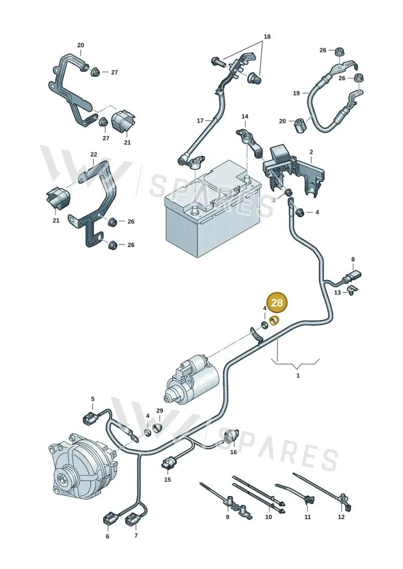 6R0971901 — Volkswagen Caddy Maxi Kombi (2020-2024) diagram 2ka971002, position 28