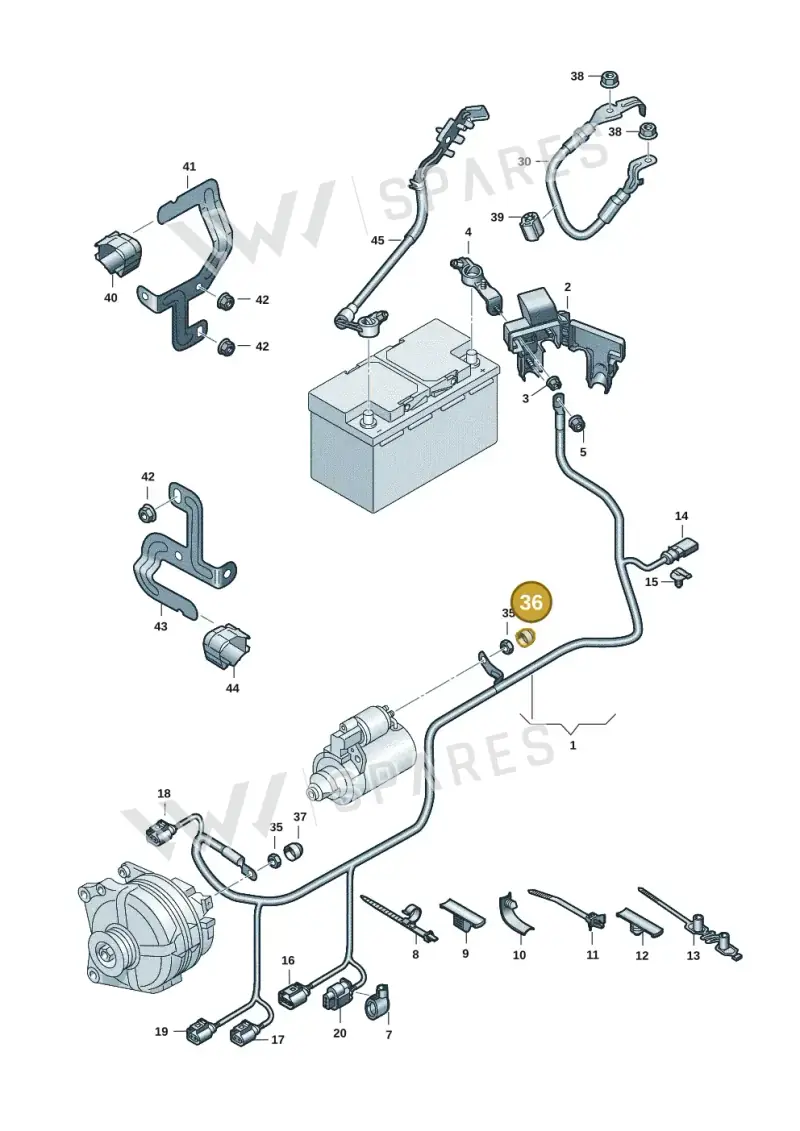 6R0971901 — Volkswagen Passat estate (2023-) diagram 3j0971100, position 36