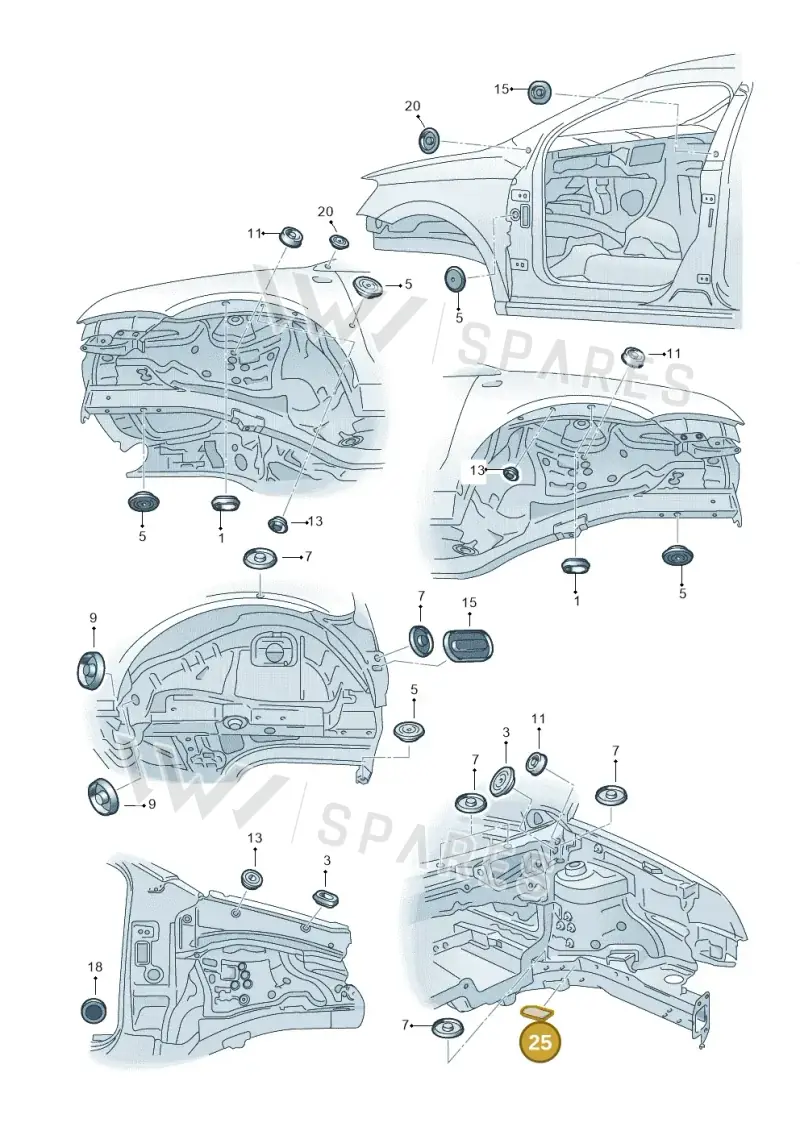 6R0971908 — Volkswagen Polo 1.4 BlueMotion (2014-2017) diagram 253803360, position 25