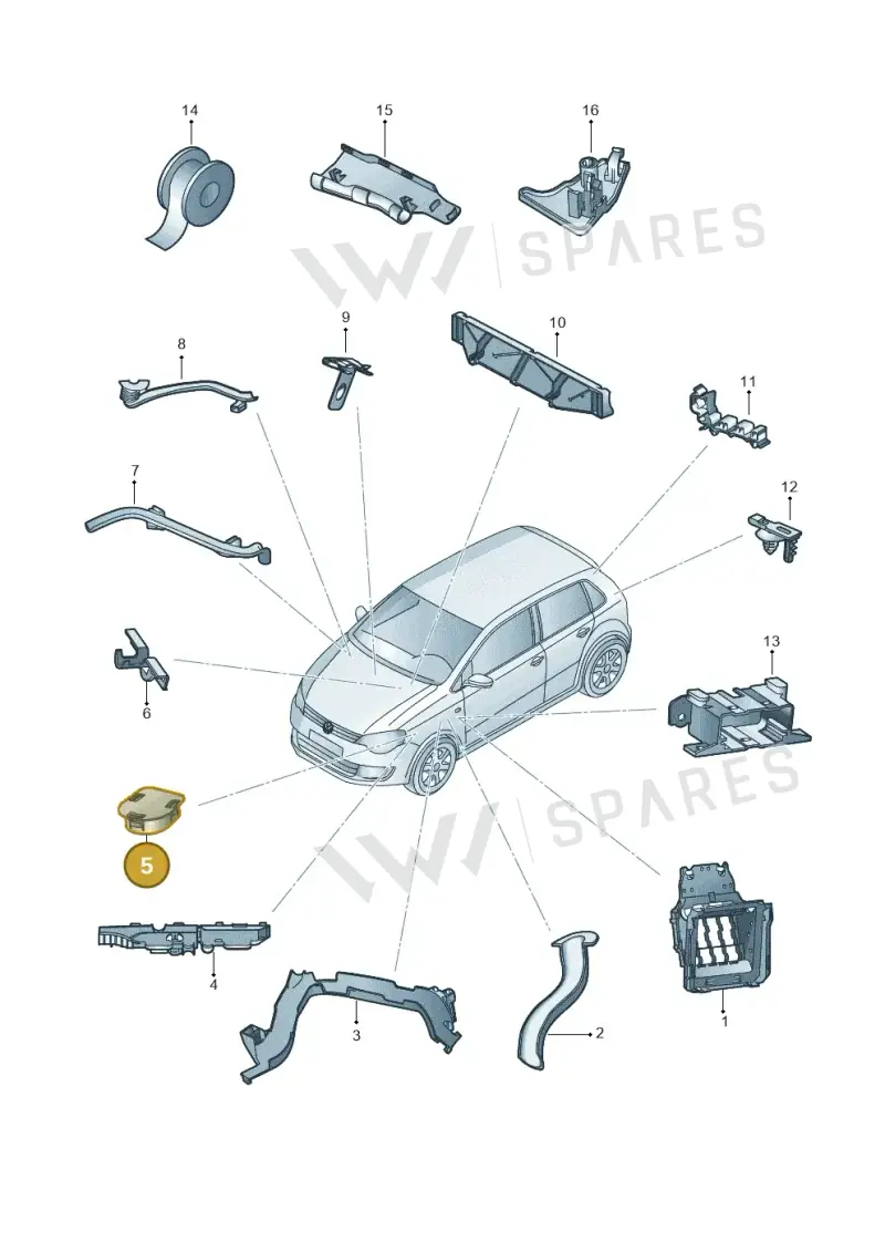 6R0971908 — Volkswagen Polo Vivo (2014-2017) diagram 784972050, position 5