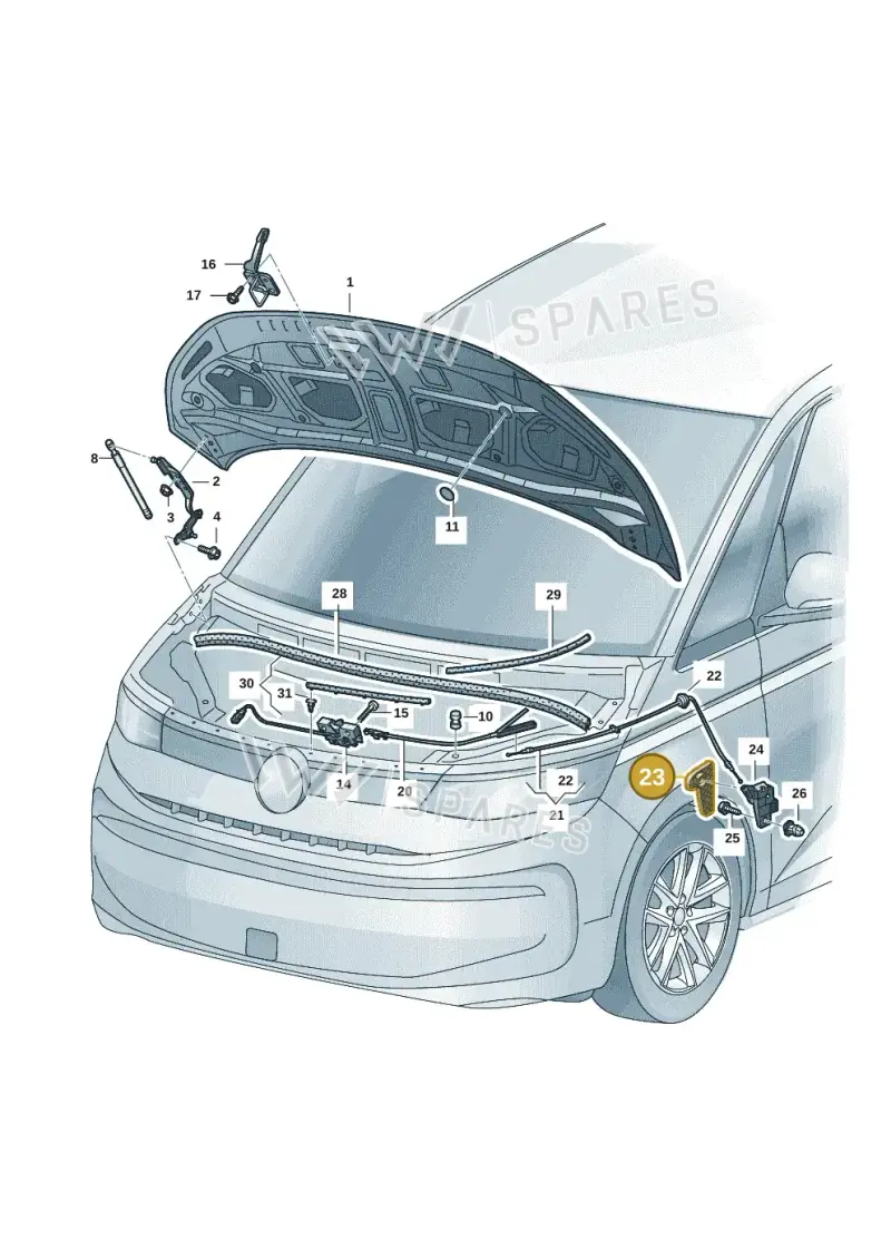 6R1823533 — Volkswagen Multivan (2021-) diagram 7t0823000, position 23