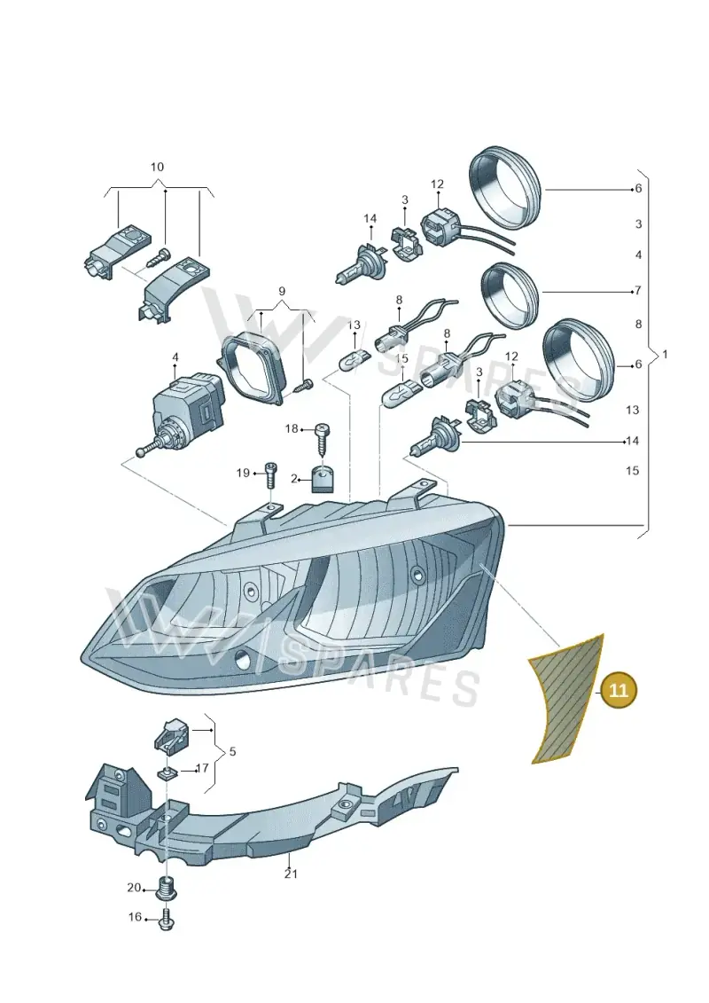 6R1998981 — Volkswagen Polo 1.4 BlueMotion (2014-2017) diagram 773941100, position 11
