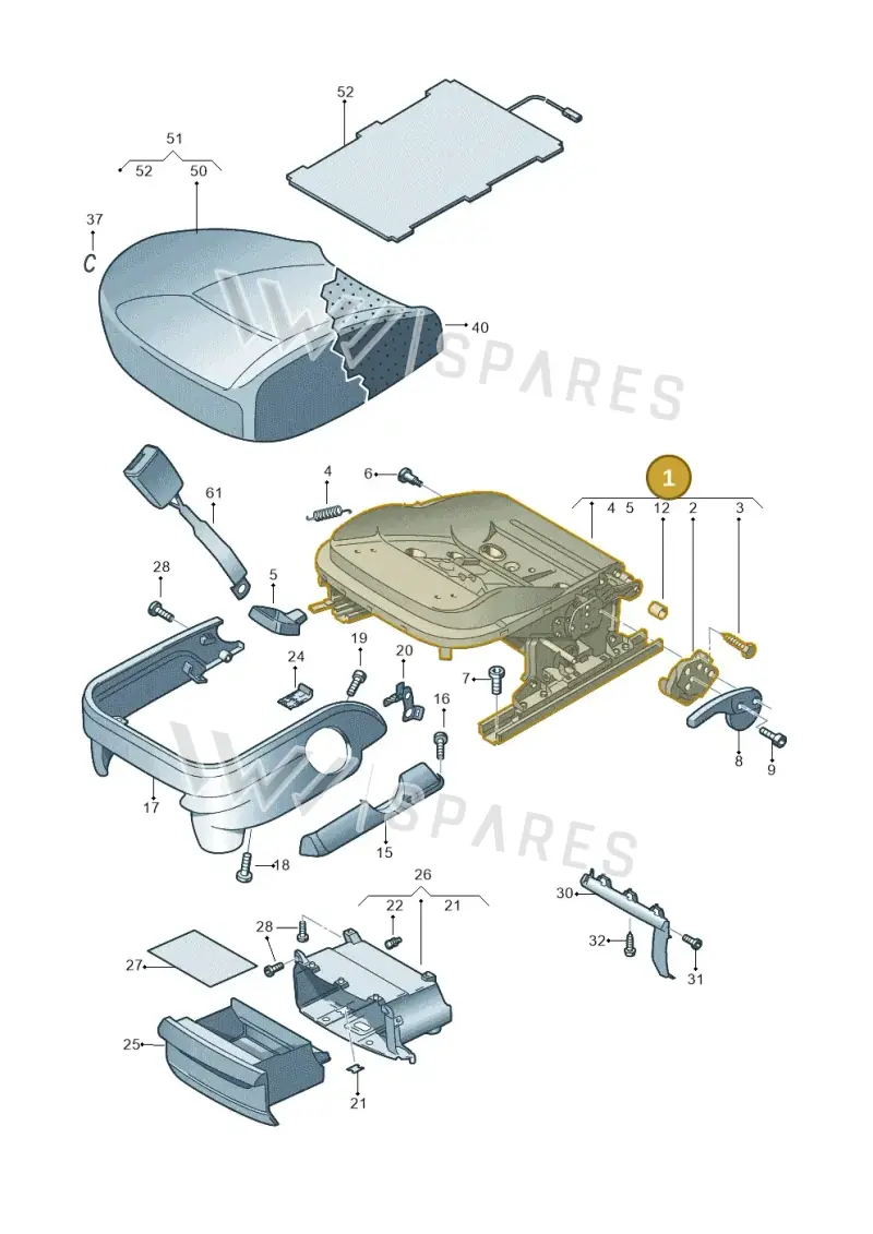 6R3881105L — Volkswagen Amarok twin cab (2016-2022) diagram 683881100, position 1