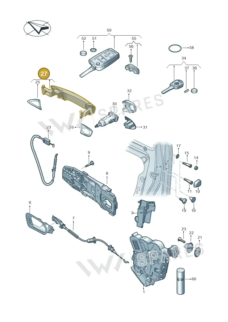 6R4837205D3FZ — Volkswagen Polo 1.4 BlueMotion (2014-2017) diagram 773837000, position 27