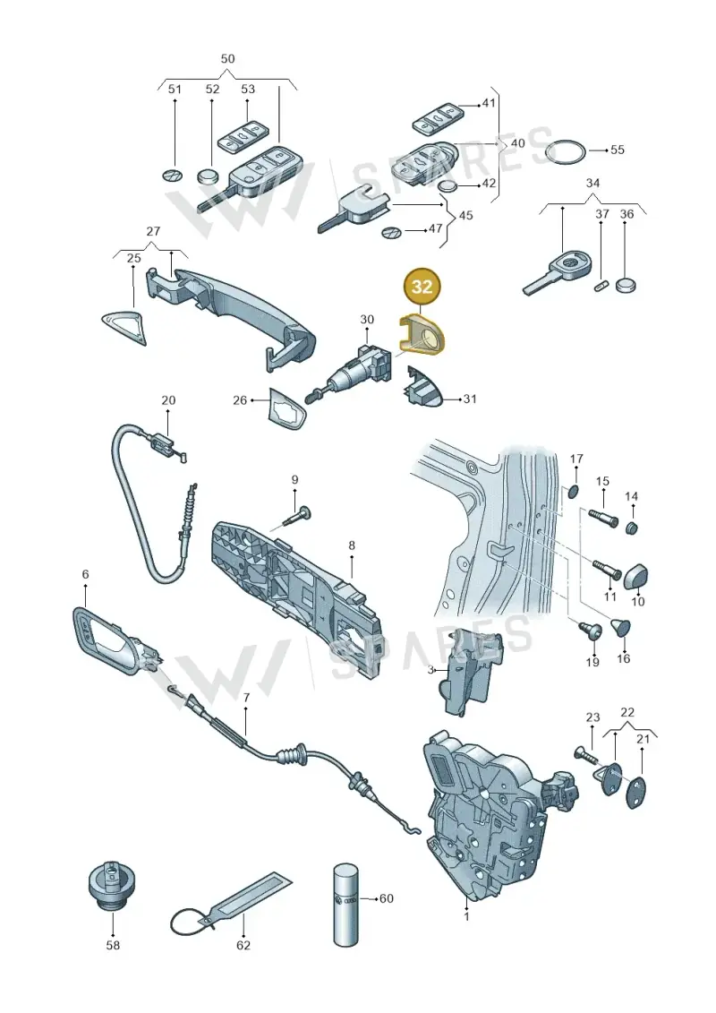 6R4837879A3FZ — Volkswagen Up! 1.0 BlueMotion (2016-2023) diagram 672837000, position 32