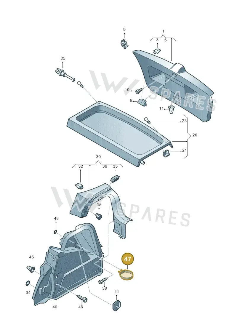 6R6860265 — Volkswagen Polo (2012-2014) diagram 672867800, position 47