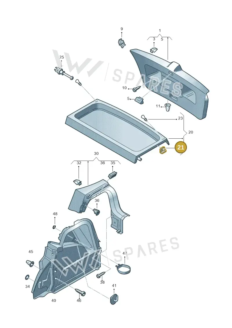 6R6867097 — Volkswagen Polo 1.4 BlueMotion (2014-2017) diagram 672867800, position 21